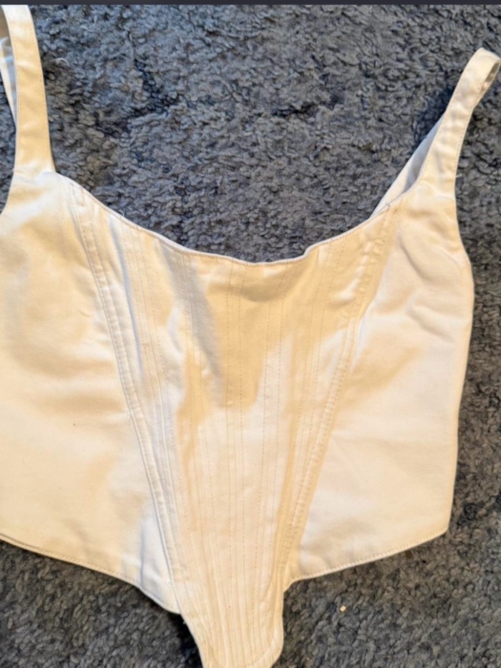 Zara Cream Structured Corset-Style Bodysuit